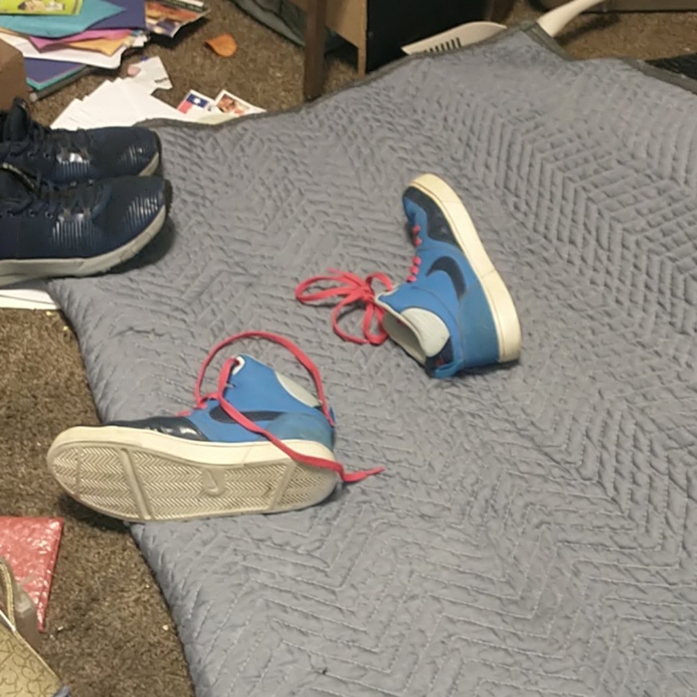 Blue and red nike air
